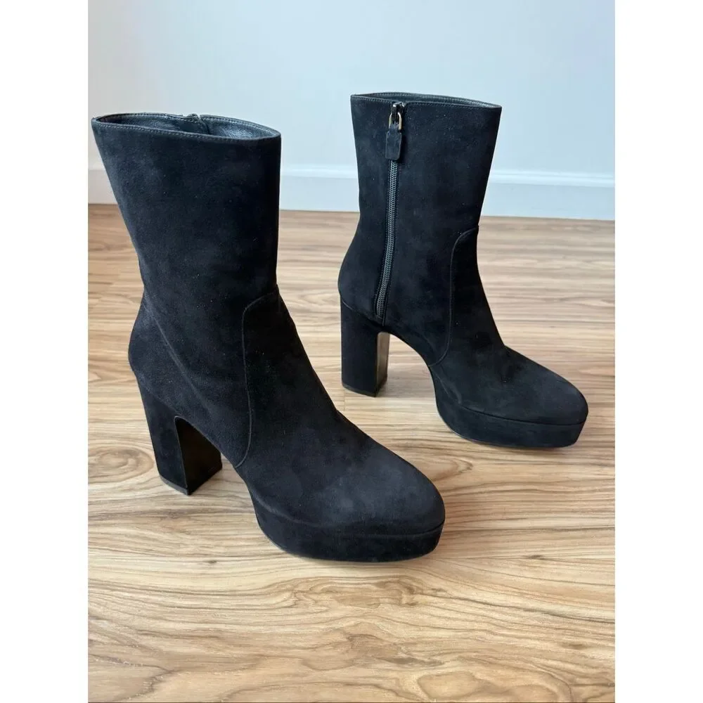 STUART WEITZMAN Dayna Platform Bootie In Black US 8B $650